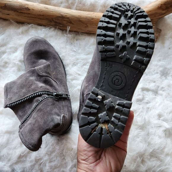 Khrio nubuck lug bottom ankle boots gray brown - Picture 13 of 14